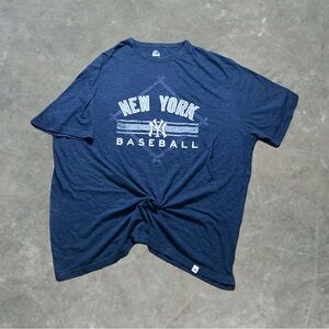 ☀️ Majestic New York Yankees MLB Baseball Tee Mens Size XXL Navy Blue
